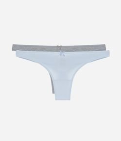 Kit 02 Calcinha Biquíni Fio Duplo em Algodão