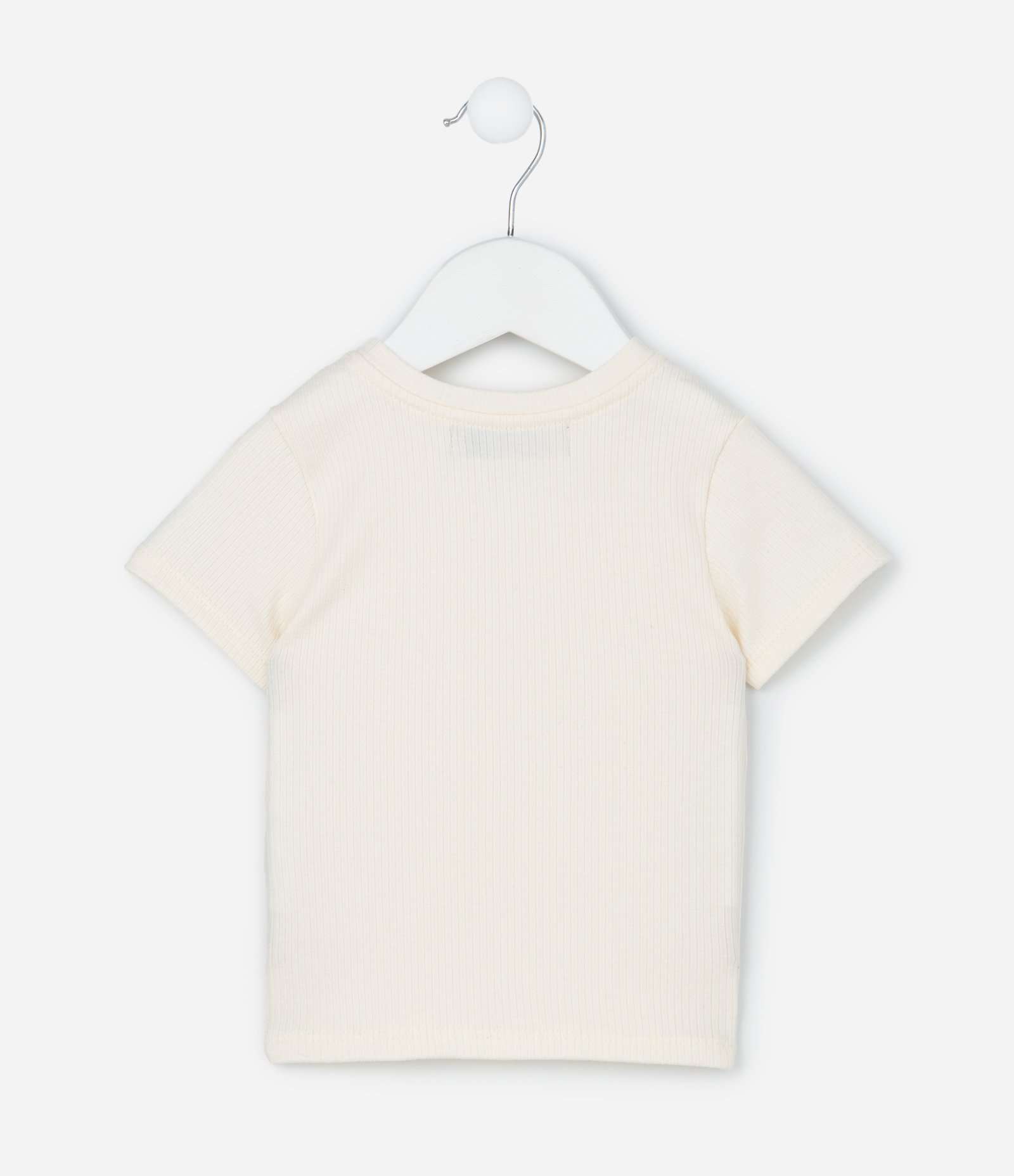 Blusa Infantil Canelada com Bordado Coração - Tam 1 a 6 Anos Off White 2