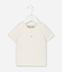 Blusa Infantil Canelada com Bordado Coração - Tam 1 a 6 Anos