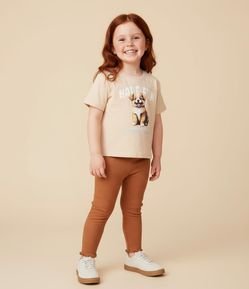 Calça Legging Infantil Canelada com Costura Frufru - Tam 1 a 6 anos