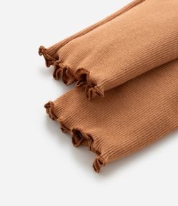 Calça Legging Infantil Canelada com Costura Frufru - Tam 1 a 6 anos