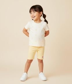 Blusa Canelada com Estampa de Tulipas - Tam 1 A 5 Anos