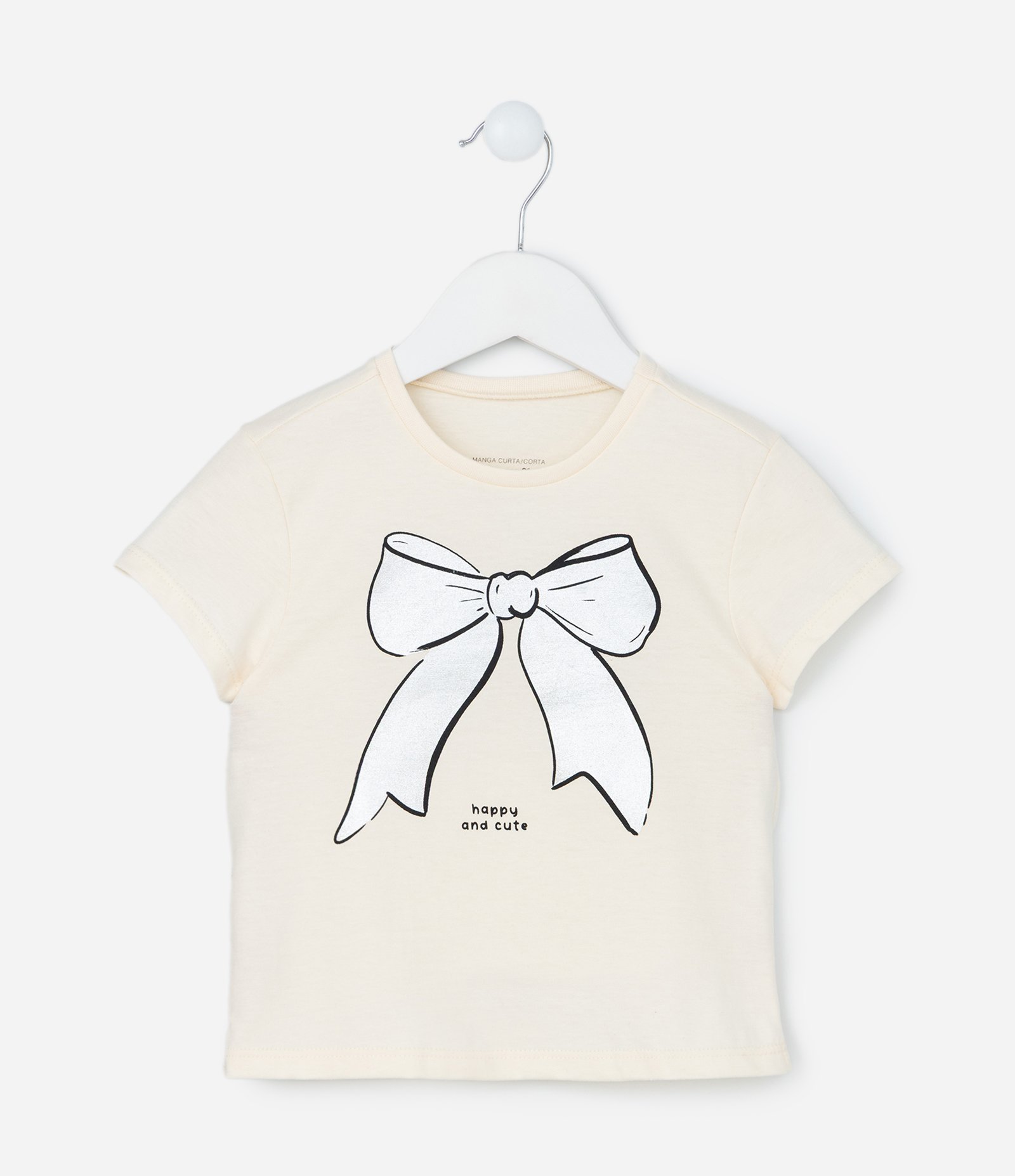 Blusa Infantil com Estampa Laço - Tam 1 a 6 Anos Off White 1