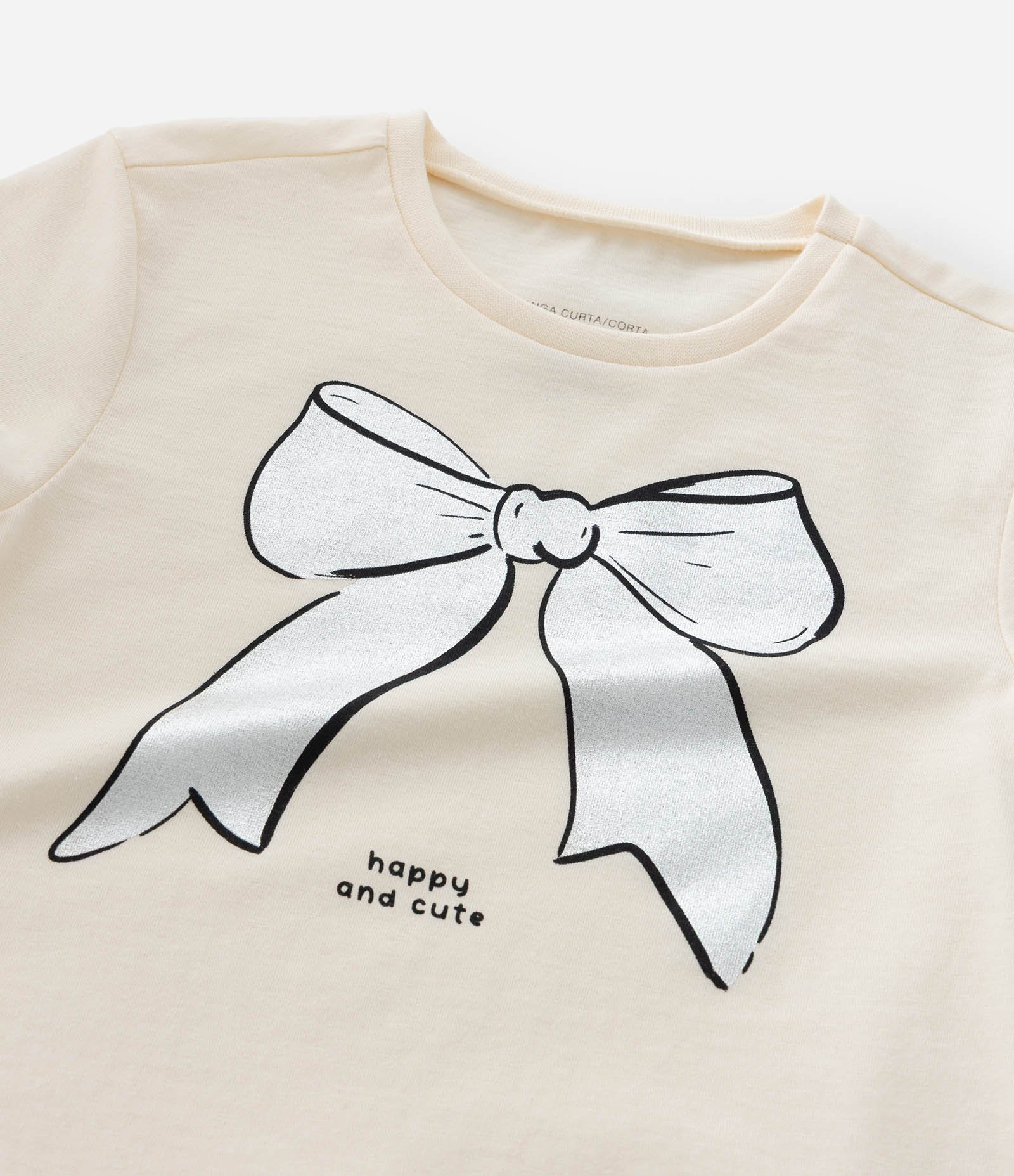 Blusa Infantil com Estampa Laço - Tam 1 a 6 Anos Off White 4