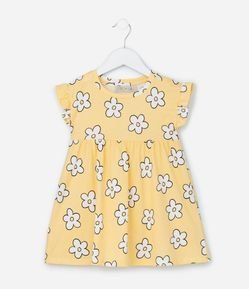 Vestido Infantil com Estampa Florzinhas - Tam 1 a 6 Anos