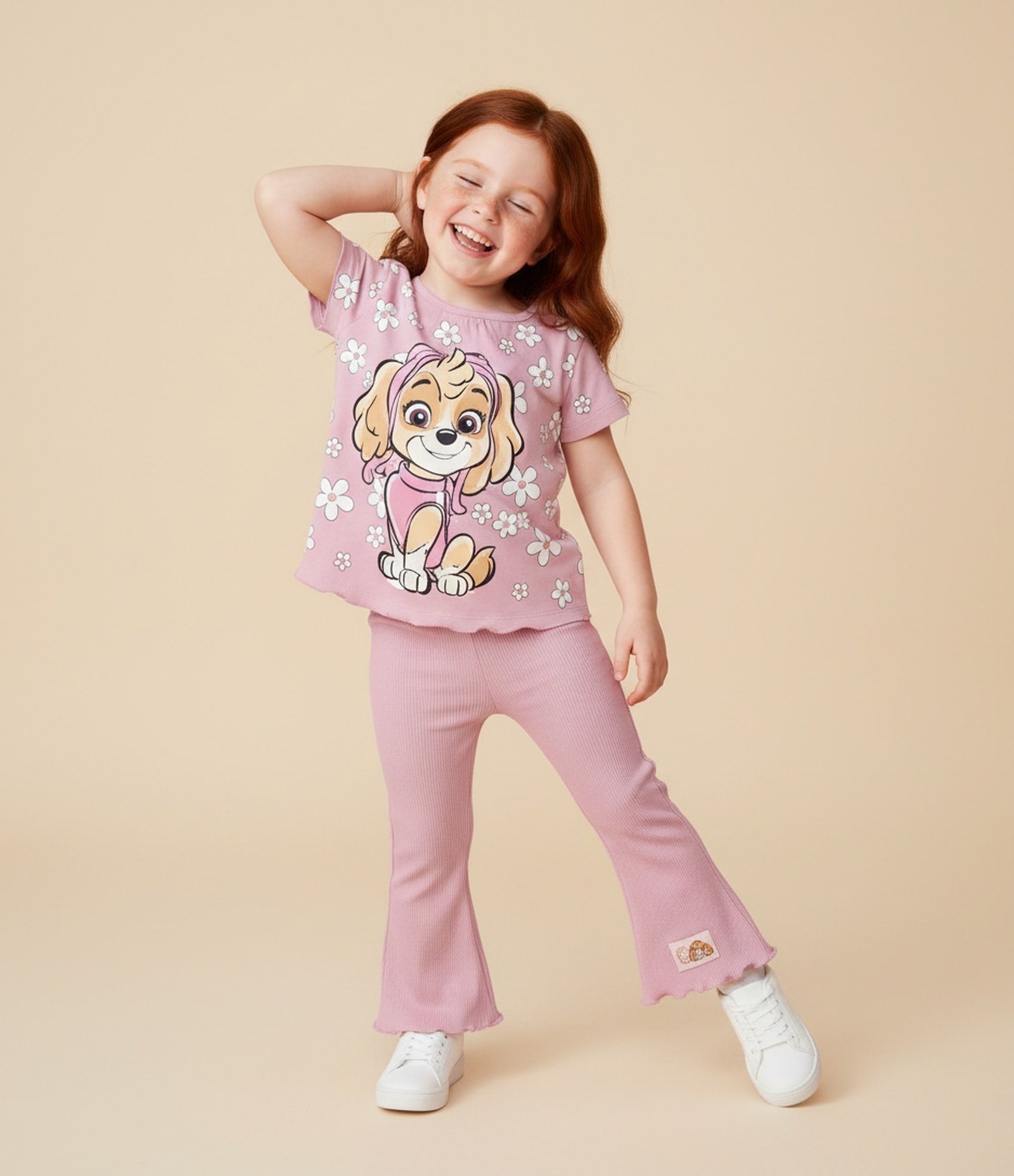 Conjunto Infantil com Estampa da Skye - Tam 1 a 6 Anos Rosa 1