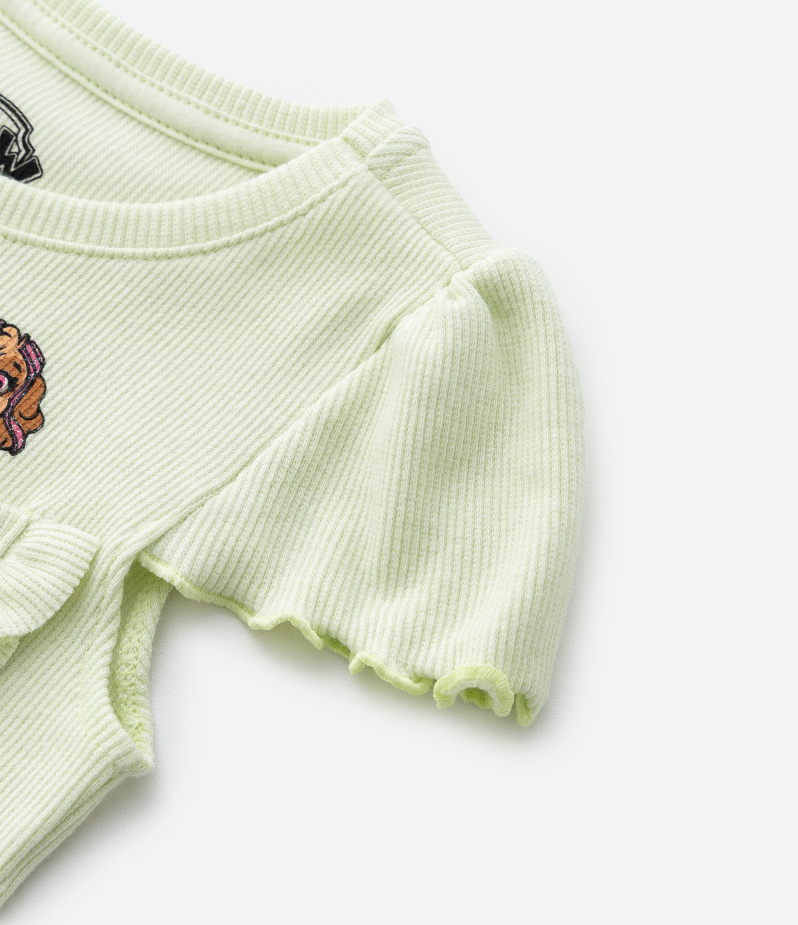 Blusa Canelada com Bolsinho e Bordado Skye - Tam 1 A 5 Anos Verde 5