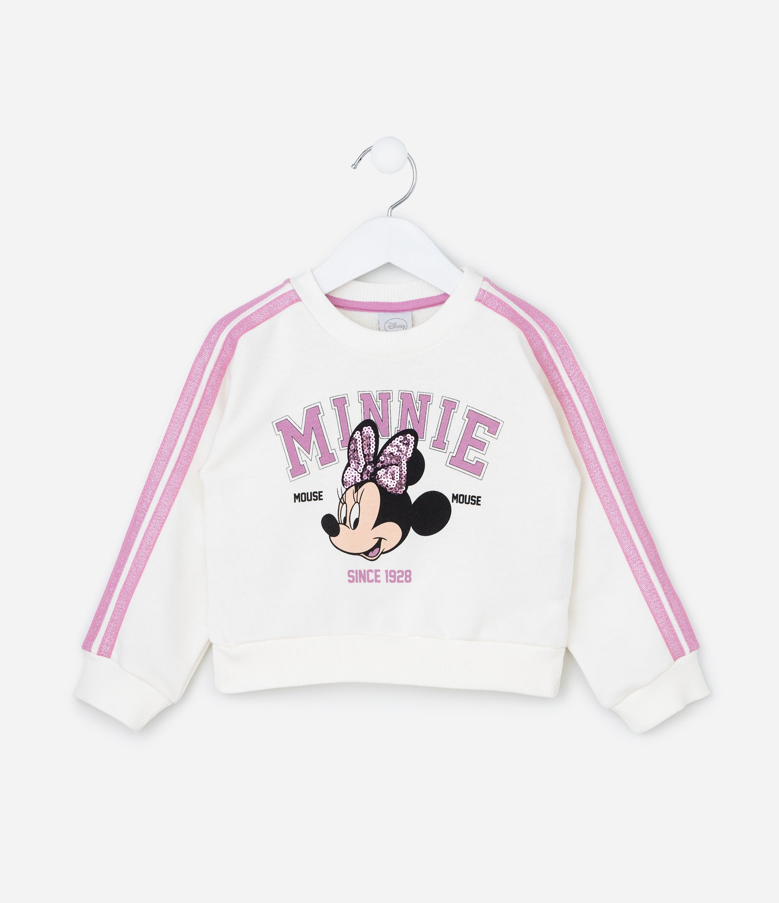 Conjunto Infantil com Bordado Paetê e Estampa Minnie - Tam 1 a 6 Anos Rosa 2