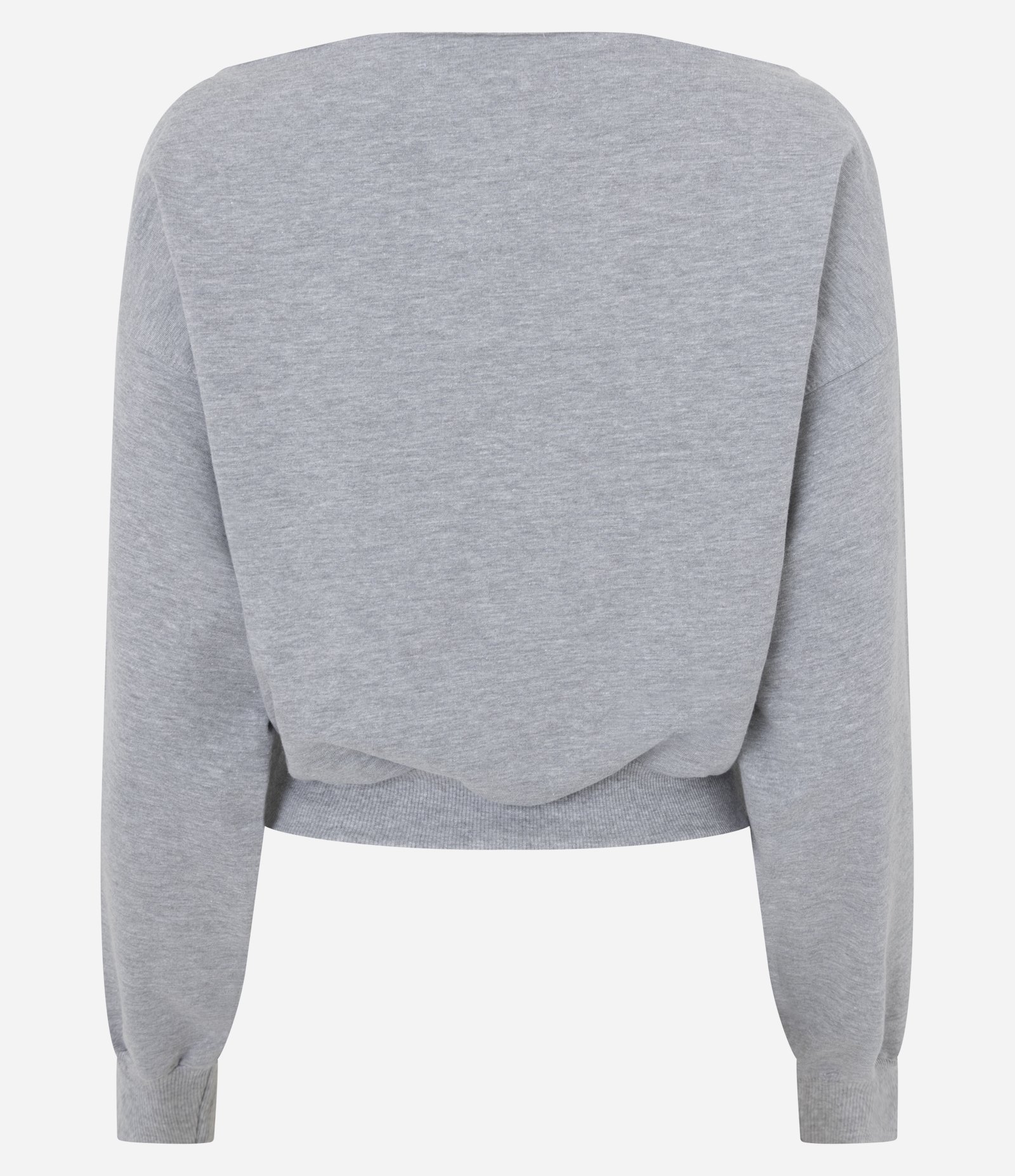 Moletom Cropped com Forro Fleece e Silk de Estrela no Peito Cinza 7