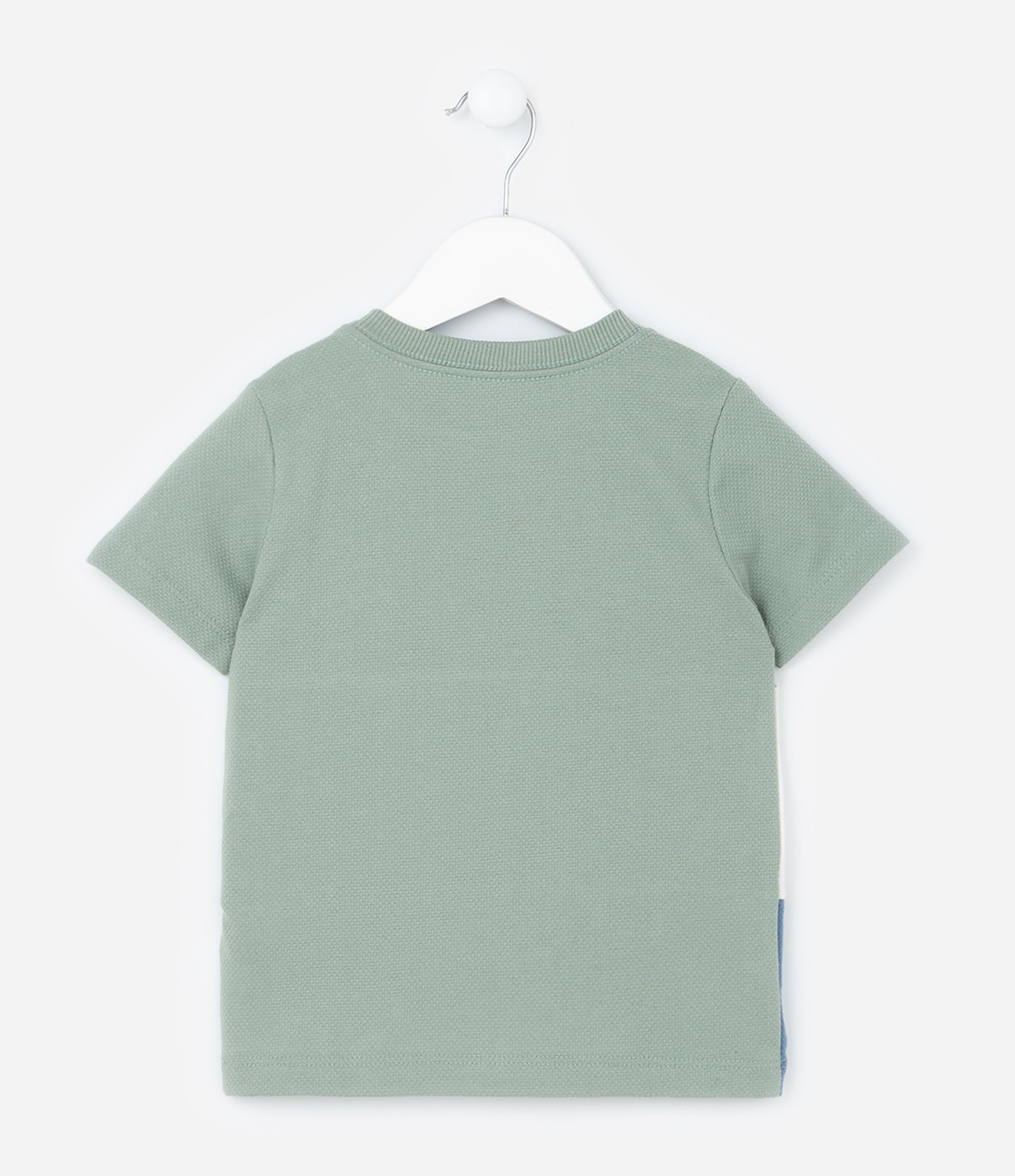 Camiseta Texturizada Infantil com Blocos de Cores e Bordado - Tam 1 a 6 anos 3