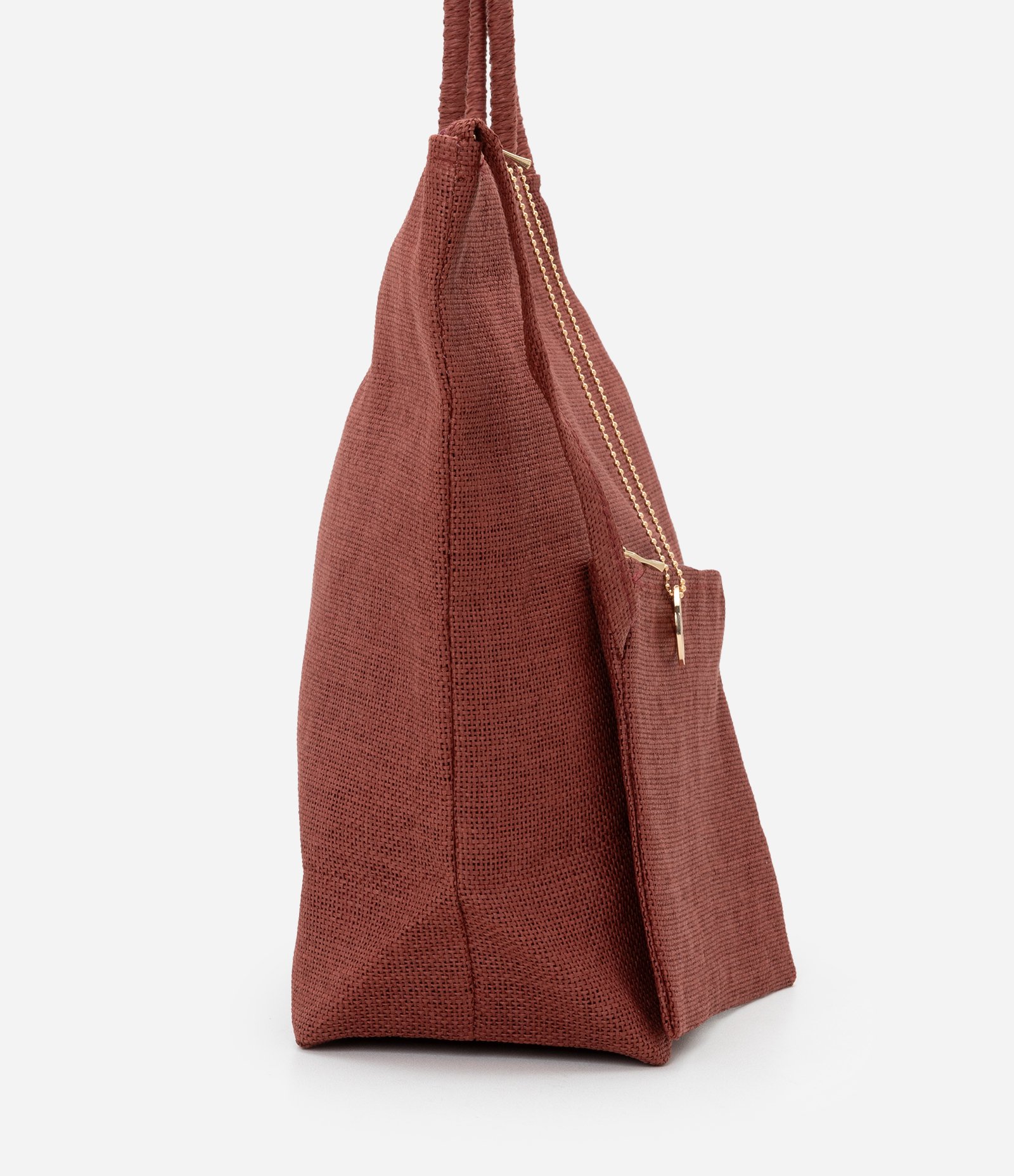 Bolsa de Praia Grande com Alças Finas e Nécessaire Marrom 2