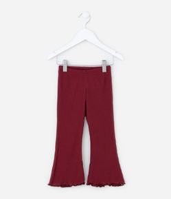 Calça Flare Infantil Canelada com Frufru na Barra - Tam 1 a 6 Anos
