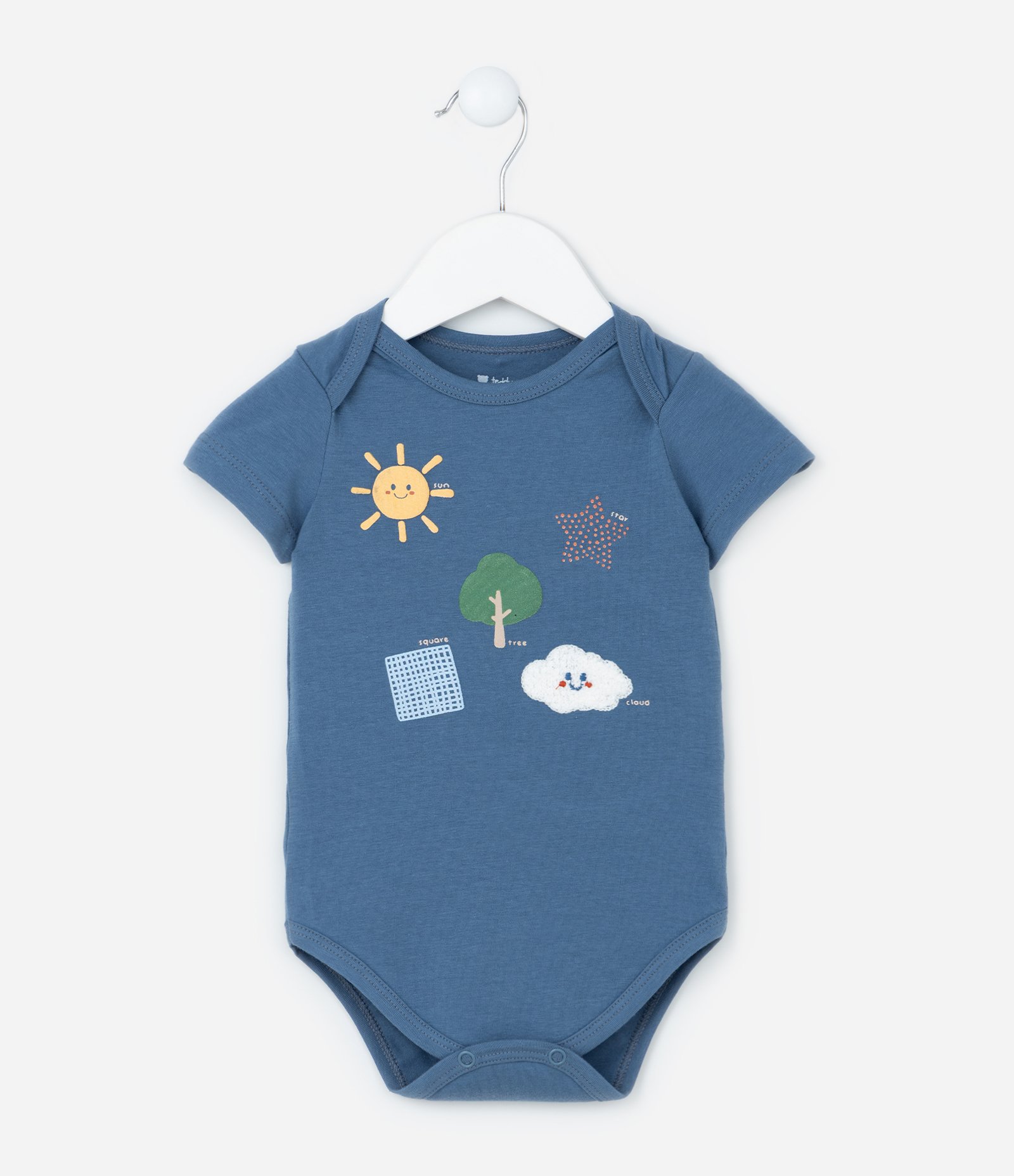 Body Infantil com Estampa Sol e Nuvem - Tam 0 a 18 meses Azul 2
