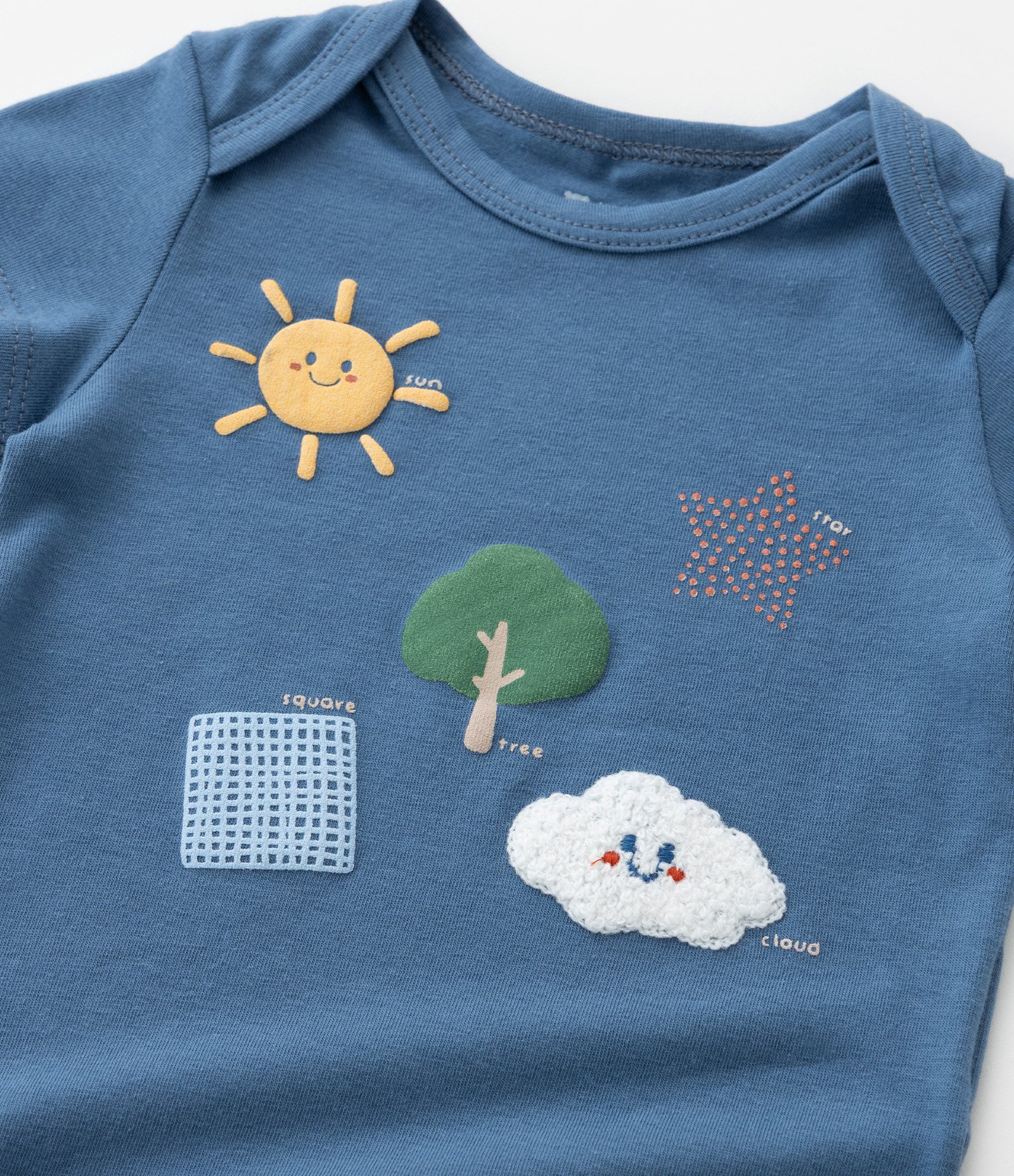 Body Infantil com Estampa Sol e Nuvem - Tam 0 a 18 meses Azul 7