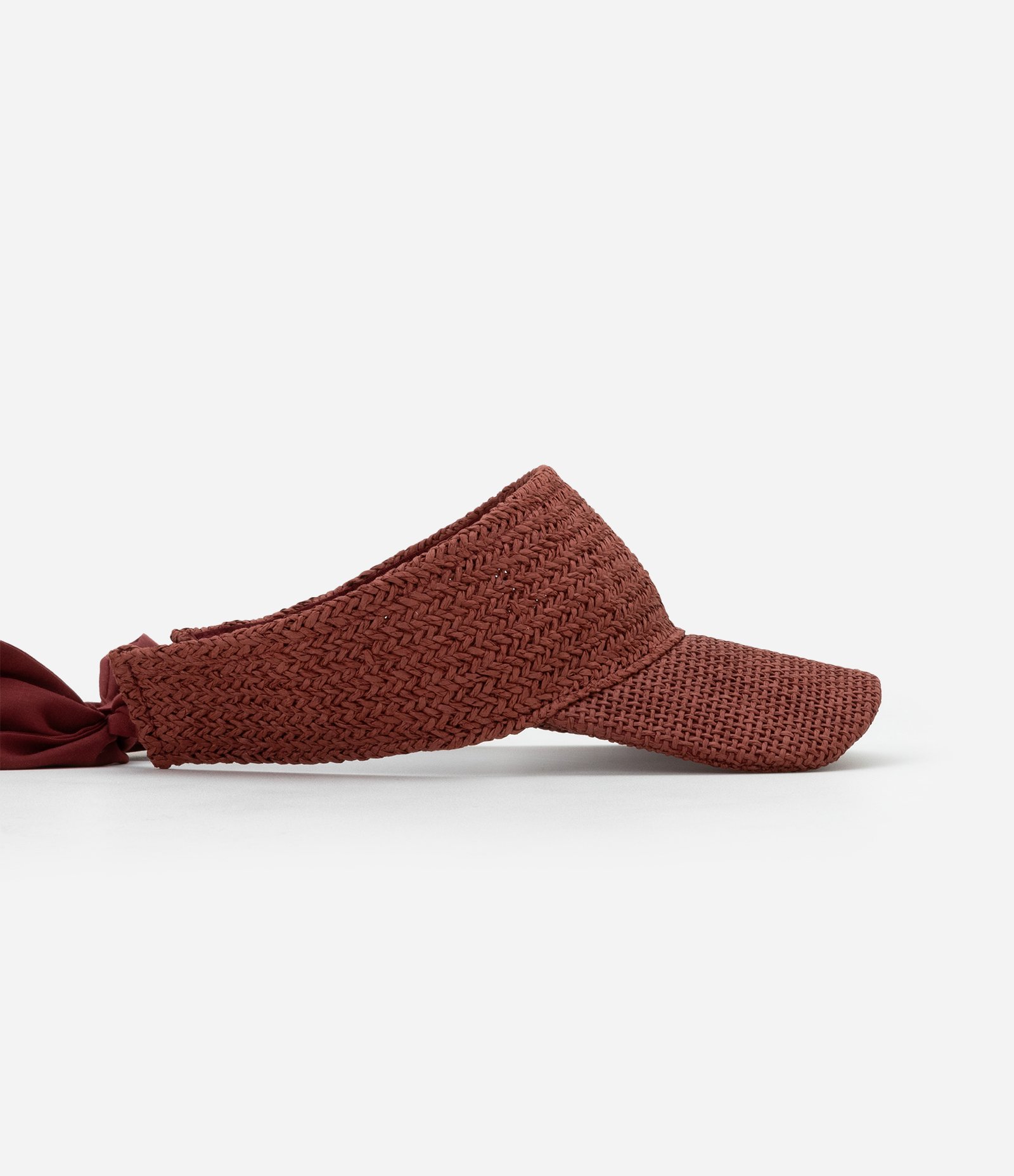 Viseira em Estilo Palha Trançada com Laço Marrom 2