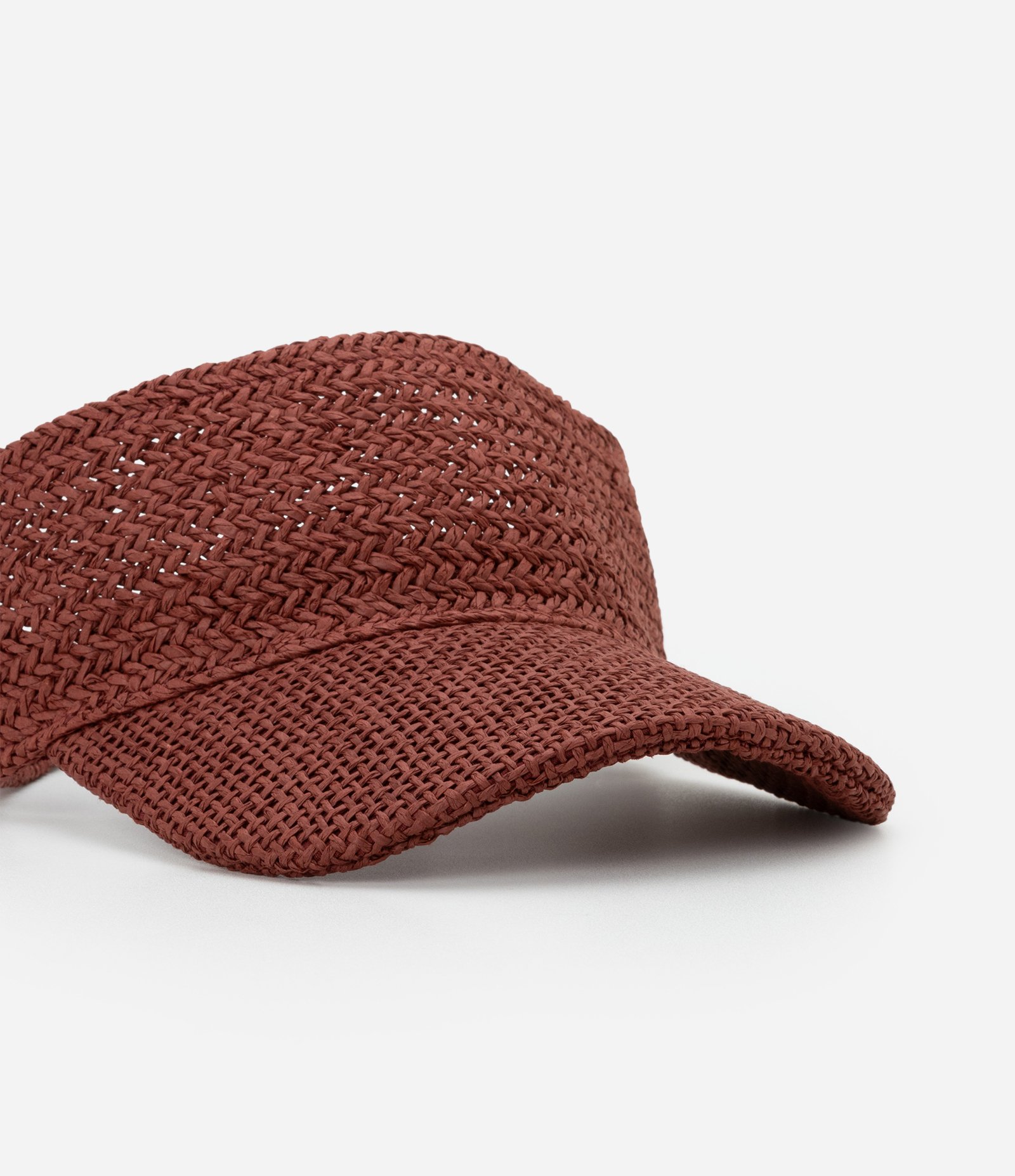 Viseira em Estilo Palha Trançada com Laço Marrom 3