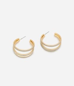 Brinco Argola  Tripla com Revestimento Brilhante