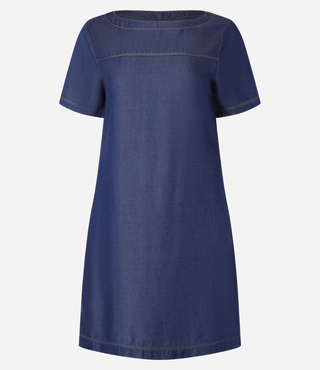 Vestido Curto em Liocel com Recortes