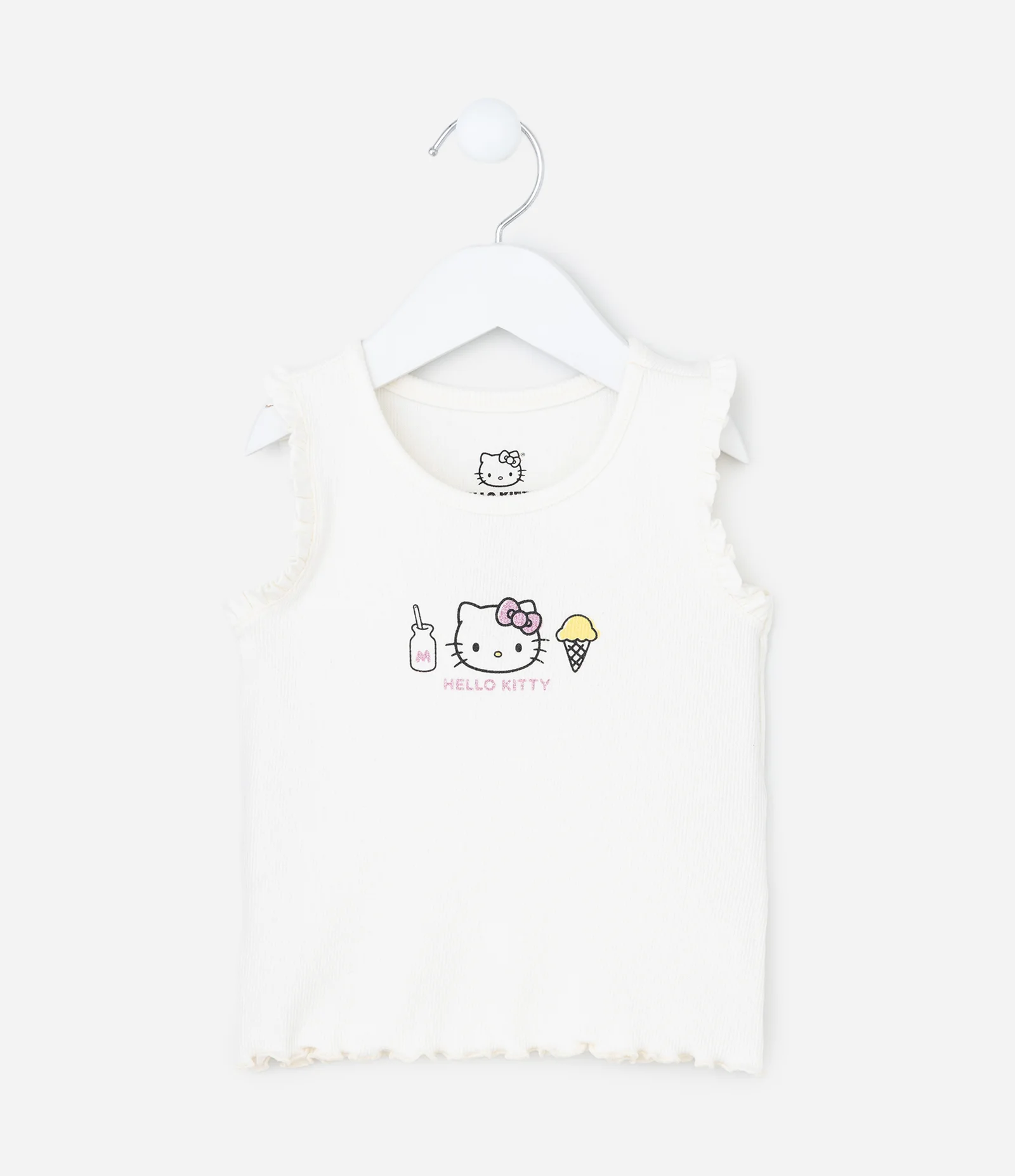 Regata Infantil em Ribana Hello Kitty - Tam 1 a 6 Anos Branco 2