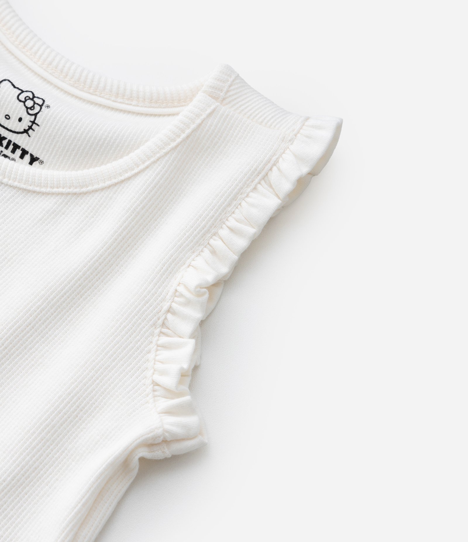 Regata Infantil em Ribana Hello Kitty - Tam 1 a 6 Anos Branco 6