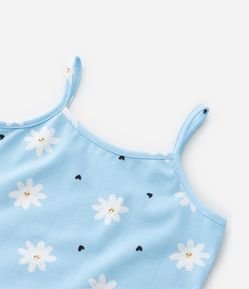 Regata Infantil com Estampa de Margaridas e Corações - Tam 1 A 6 Anos