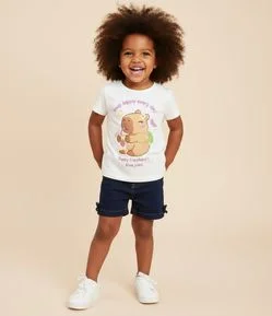 Blusa Infantil com Estampa Capivara - Tam 1 a 6 Anos
