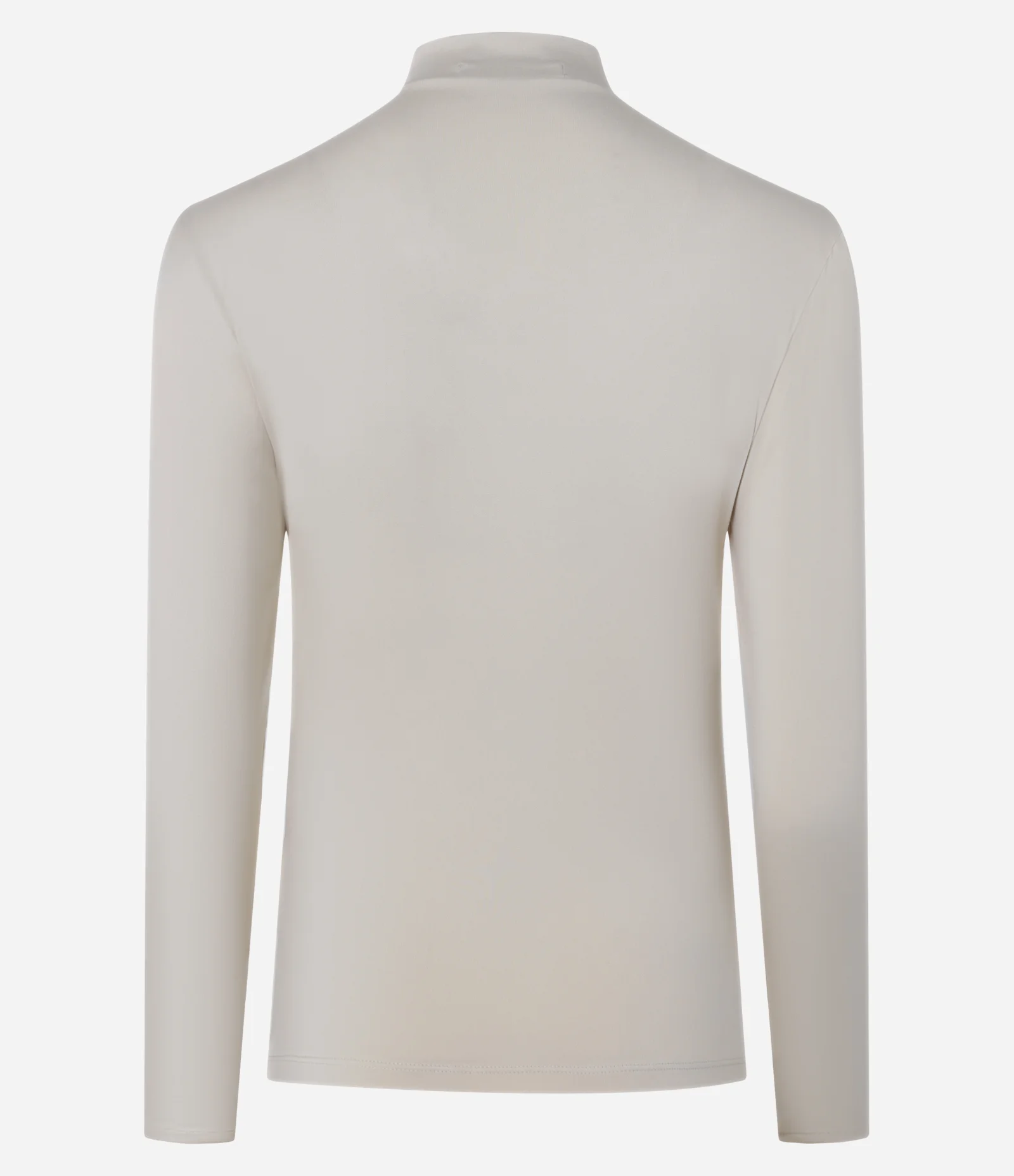 Blusa com Gola Alta e Franzidos Frontais Bege 2