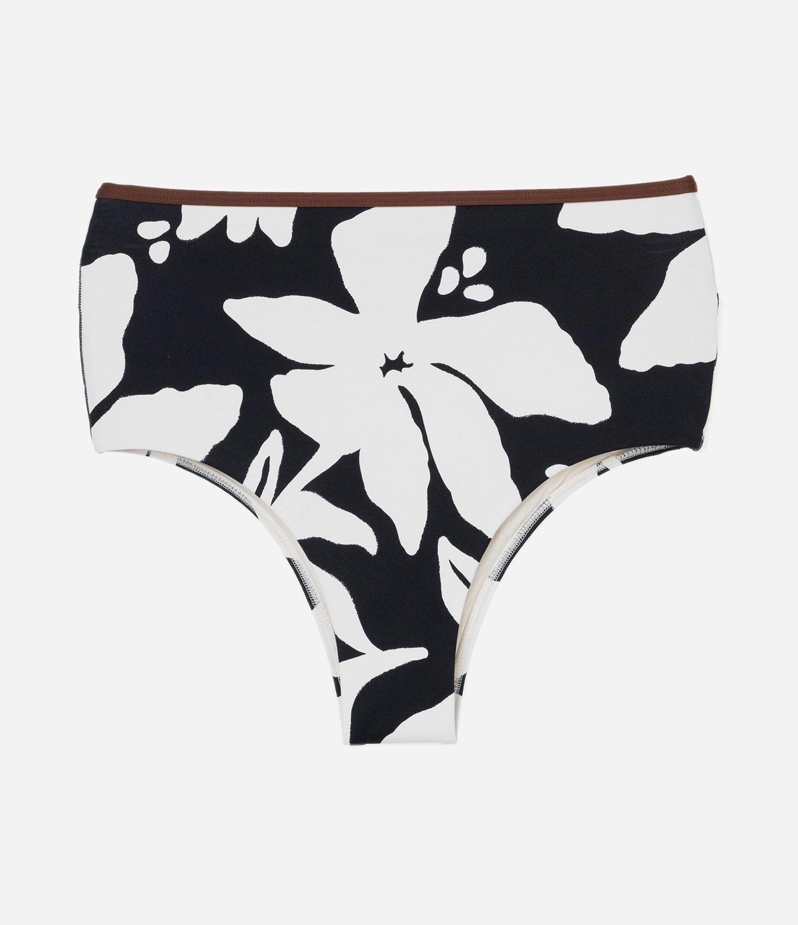 Biquíni Calcinha Hot Pants em Microfibra com Estampa Floral Preto/Branco 5