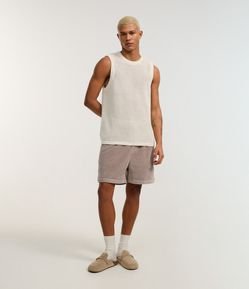 Bermuda Runner em Veludo Cotelê com Bolsos