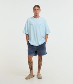 Bermuda Runner em Veludo Cotelê com Bolsos