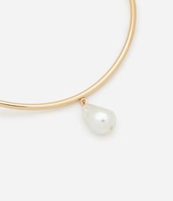 Colar Choker Rígida com Perola Sintética