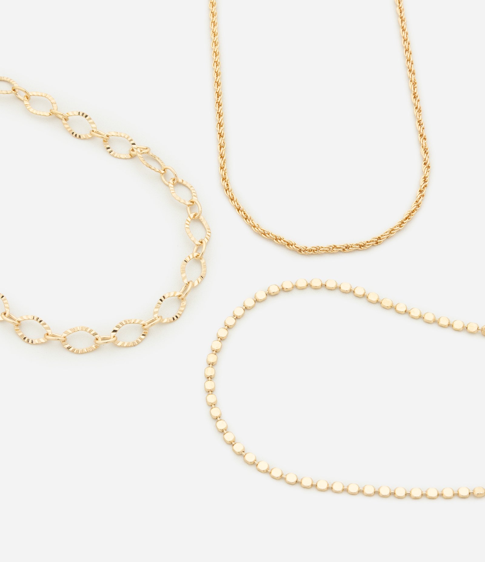 Colar Camadas com Correntes Diversas Dourado 1