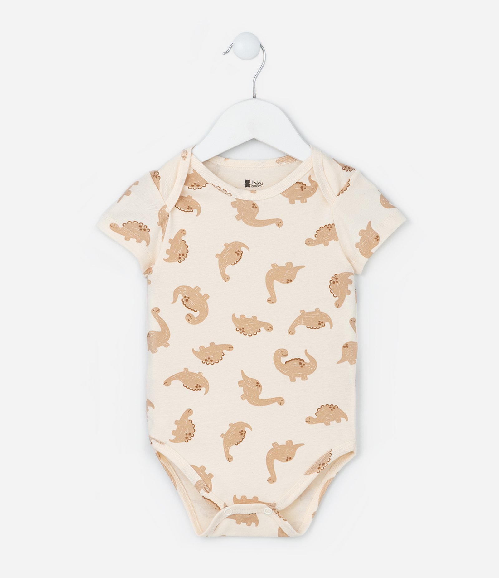 Conjunto Body e Calça em Ribana com Estampa de Dinossauro - Tam RN a 18 Meses Bege 3