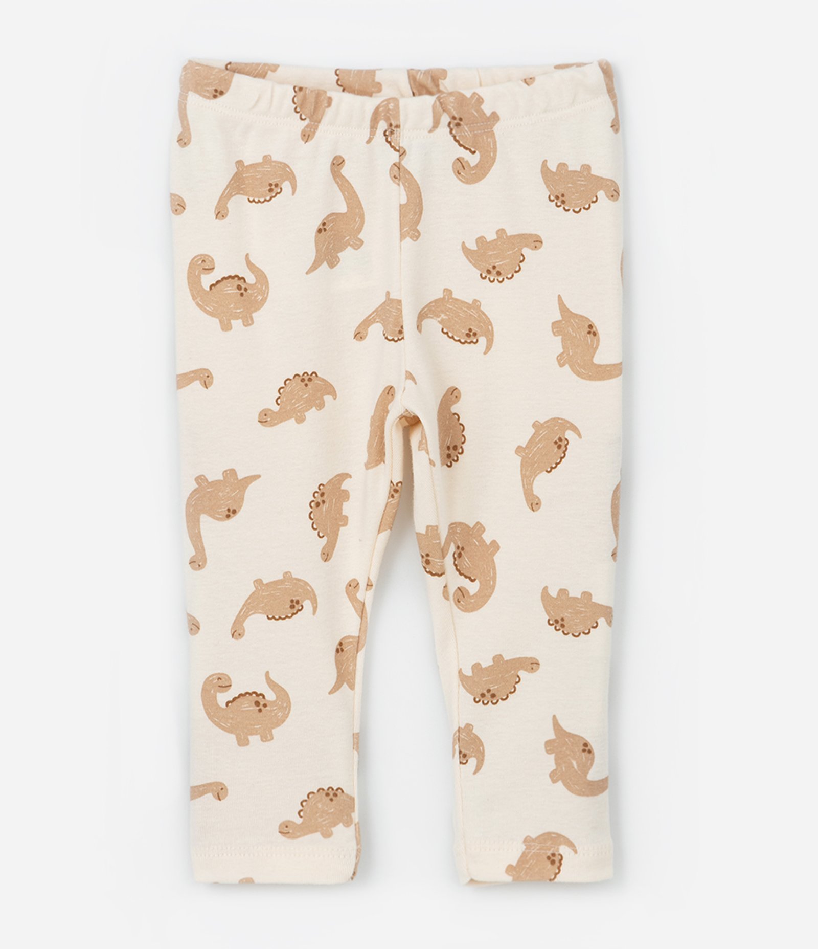 Conjunto Body e Calça em Ribana com Estampa de Dinossauro - Tam RN a 18 Meses Bege 5