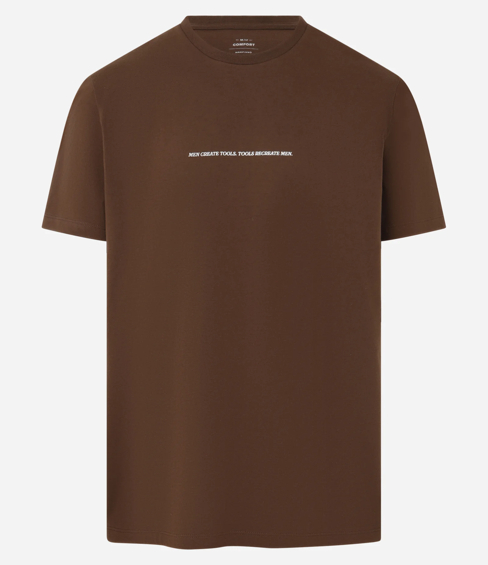 Camiseta Comfort em Algodão com Estampa de Paisagem e Lettering Marrom 1
