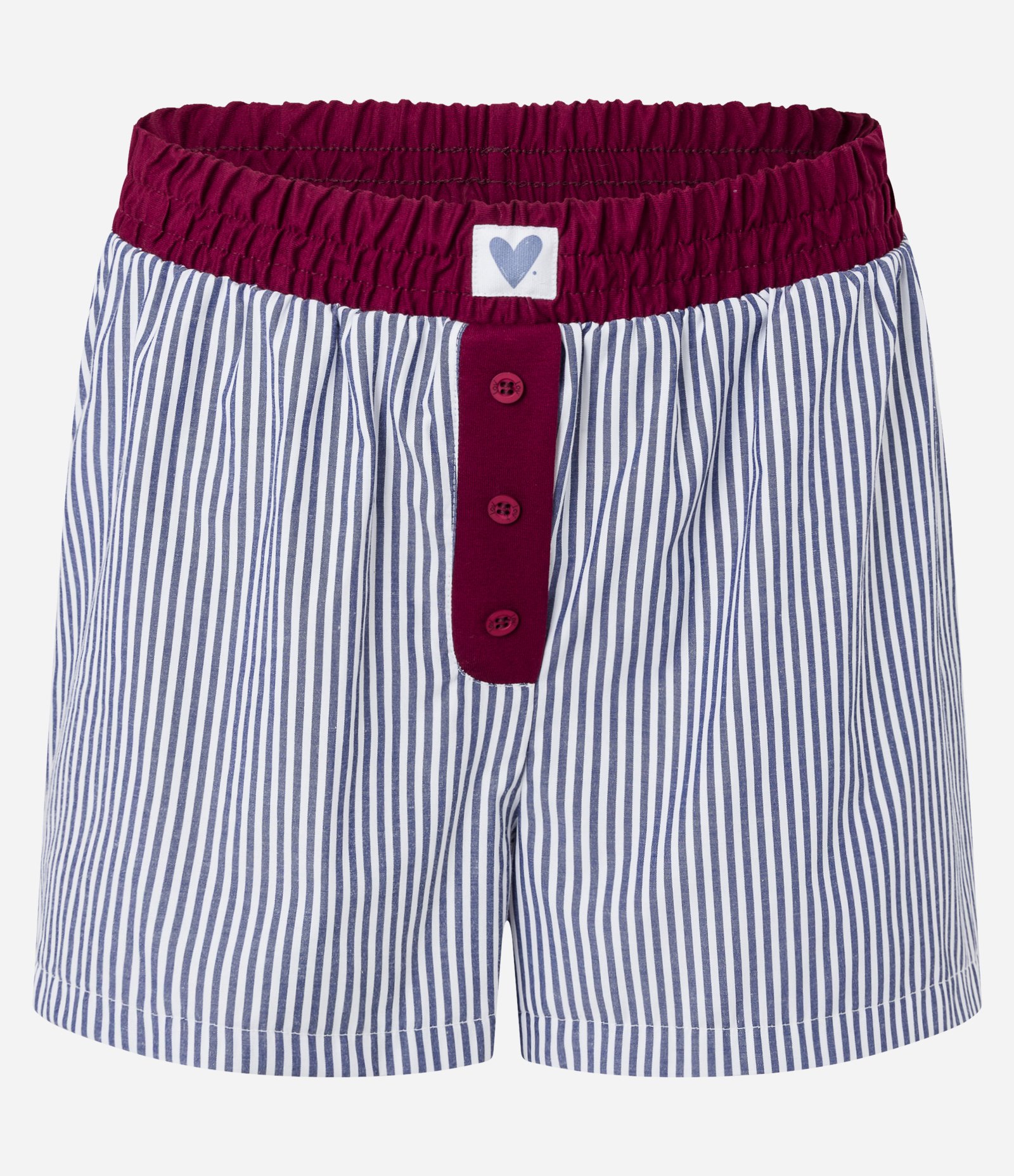 Pijama Short Doll em Chalis Listrado com Amarração e Short Boxer Azul 8