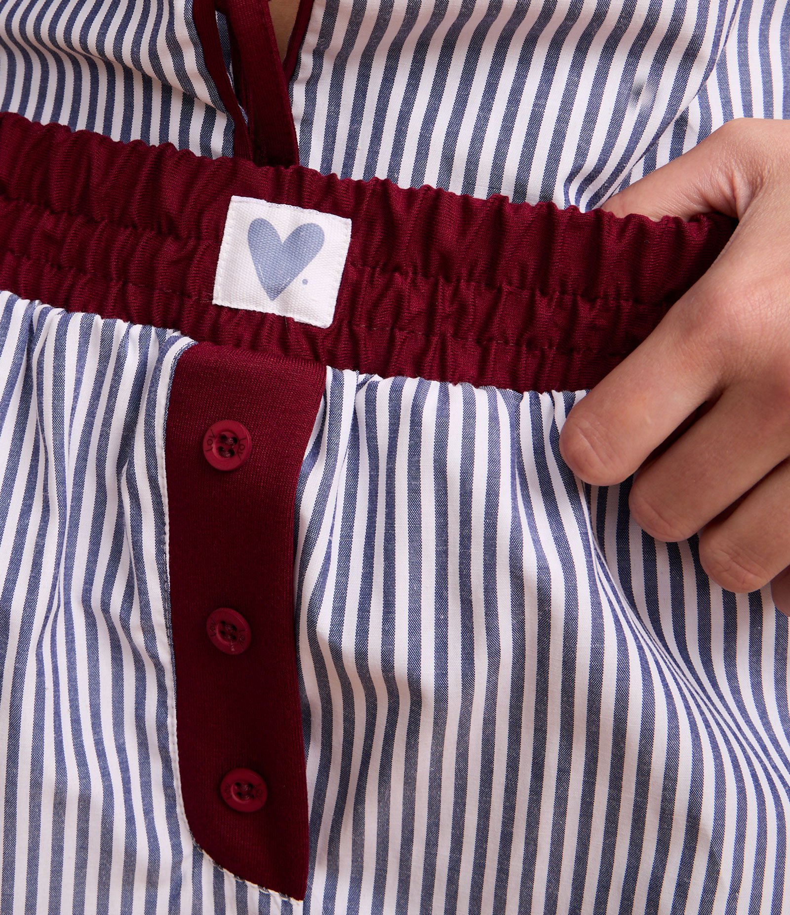 Pijama Short Doll em Chalis Listrado com Amarração e Short Boxer Azul 4