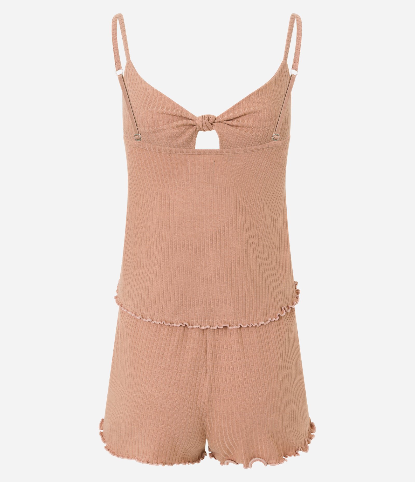 Pijama Short Doll em Ribana com Detalhe de Nózinho Marrom 7