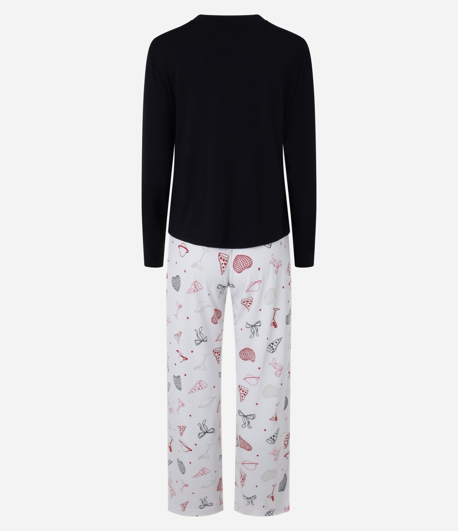 Pijama Longo com Estampa Ícones Diversos Preto 6