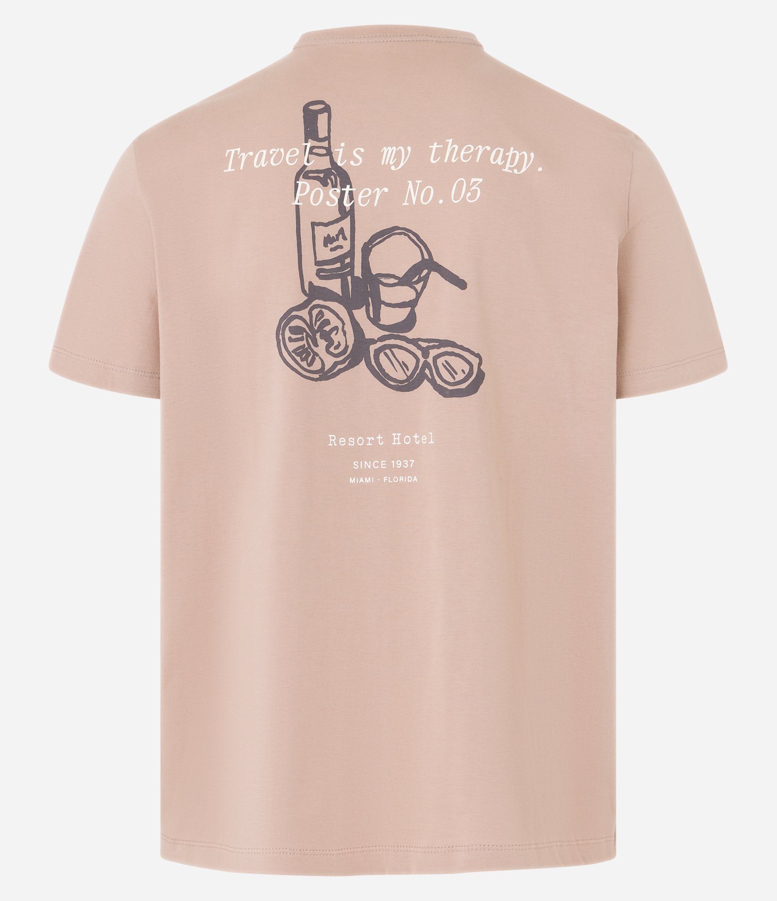 Camiseta Comfort em Algodão com Estampa de Drinks e Lettering Marrom 6