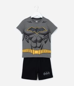Pijama Curto Infantil com Estampa Batman - Tam 3 a 8 Anos