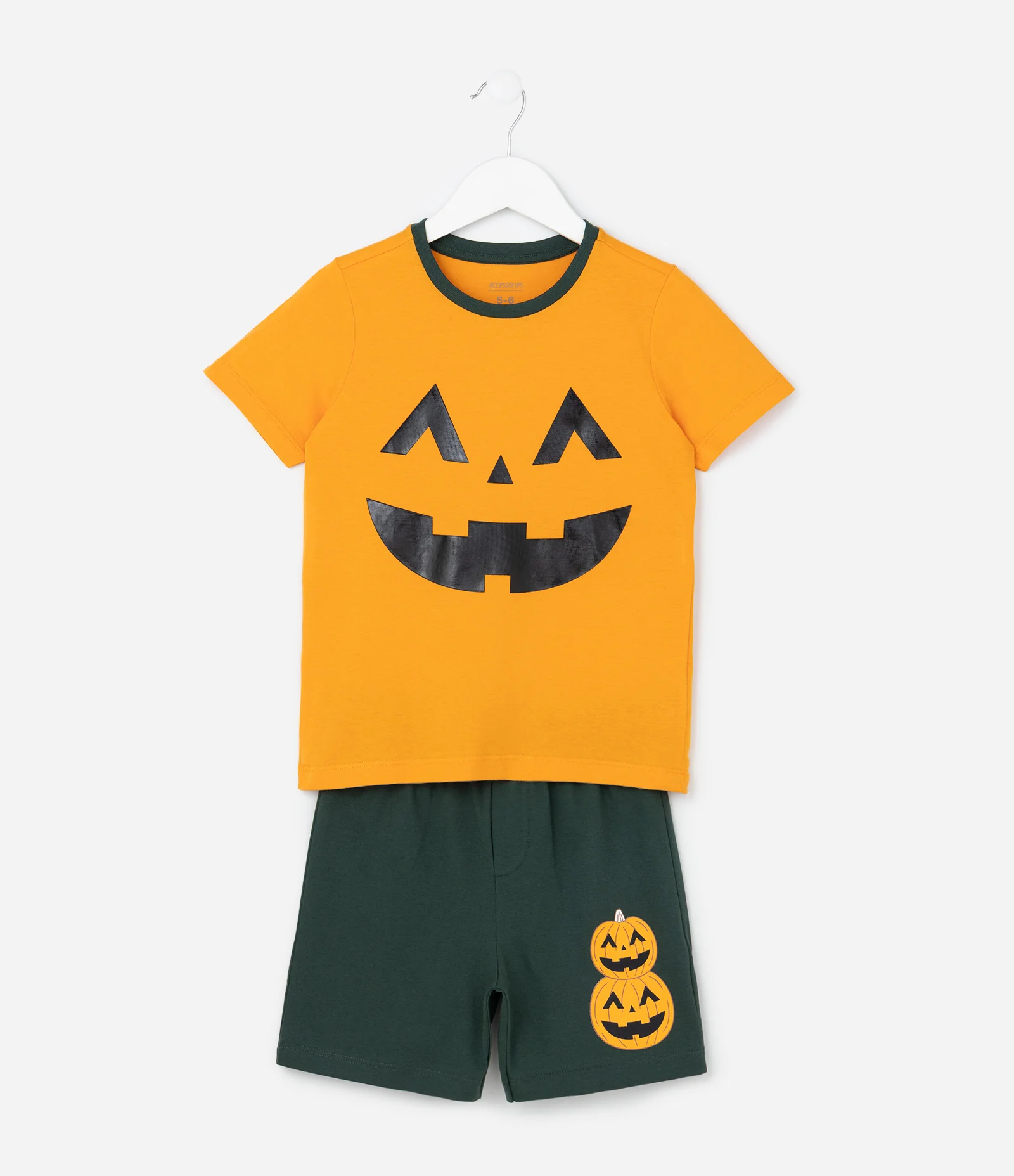 Pijama Infantil com Estampa Abóbora de Halloween - Tam 4 a 12 Anos Laranja 1