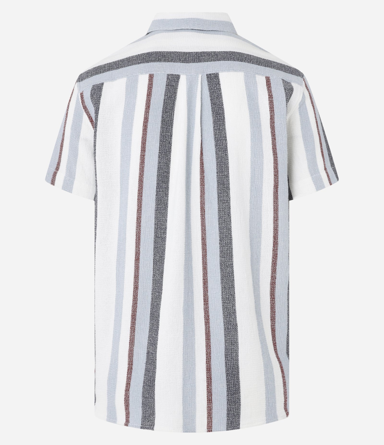 Camisa em Algodão Texturizada com Listras Azul claro/Cinza chumbo/Branco/Bordo 7