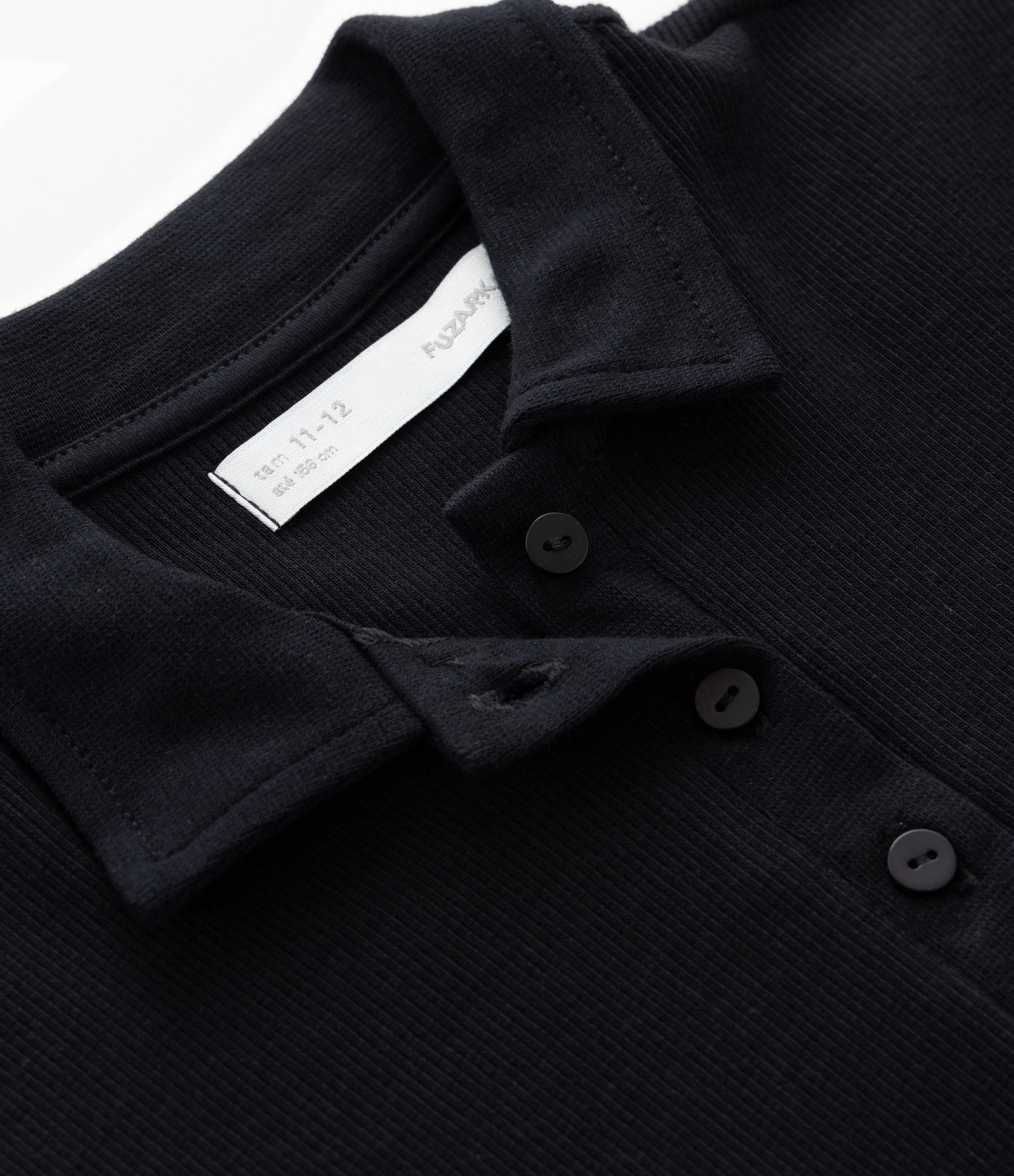 Camiseta Infantil em Ribana com Gola Polo - Tam 5 a 14 Anos Preto 6