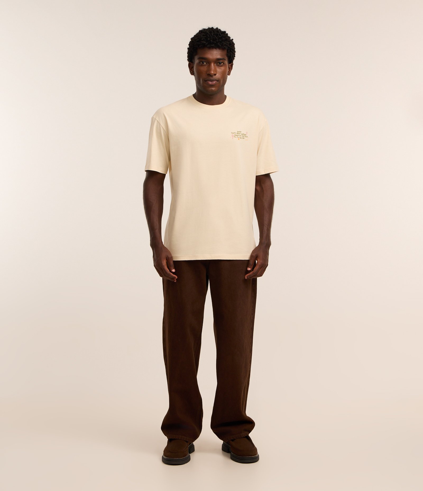 Camiseta Relaxed em Algodão com Estampa de Cavalo "Oops my boots" Bege 2