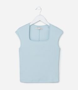 Blusa Infantil em Ribana com Decote Quadrado - Tam 5 a 14 Anos