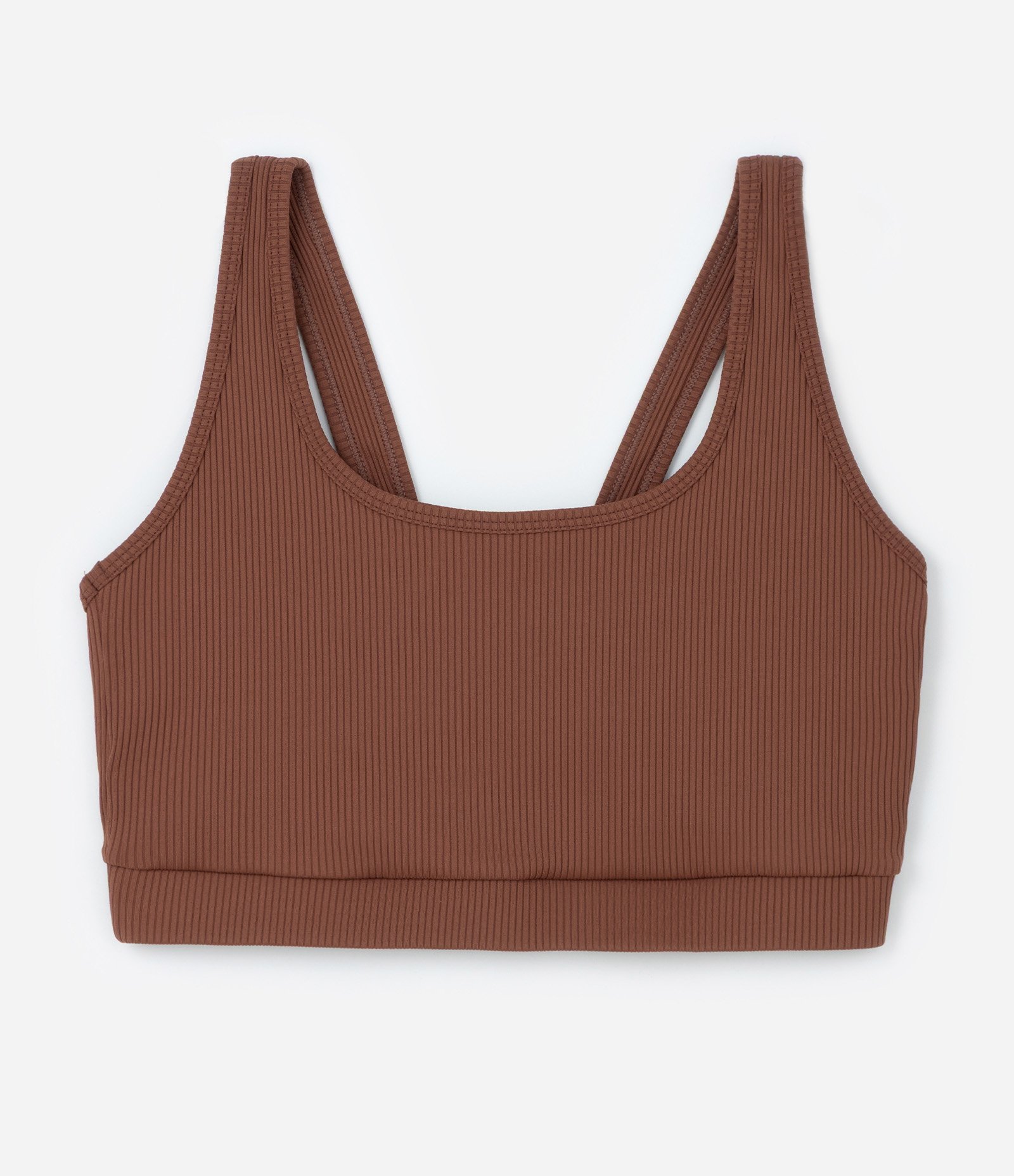 Top Esportivo Canelado em Ribana Curve & Plus Size Marrom 5