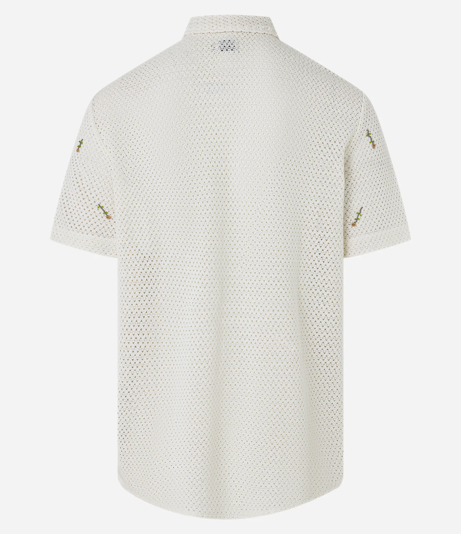 Camisa com Bordado de Flor e Texturizada Branco 3