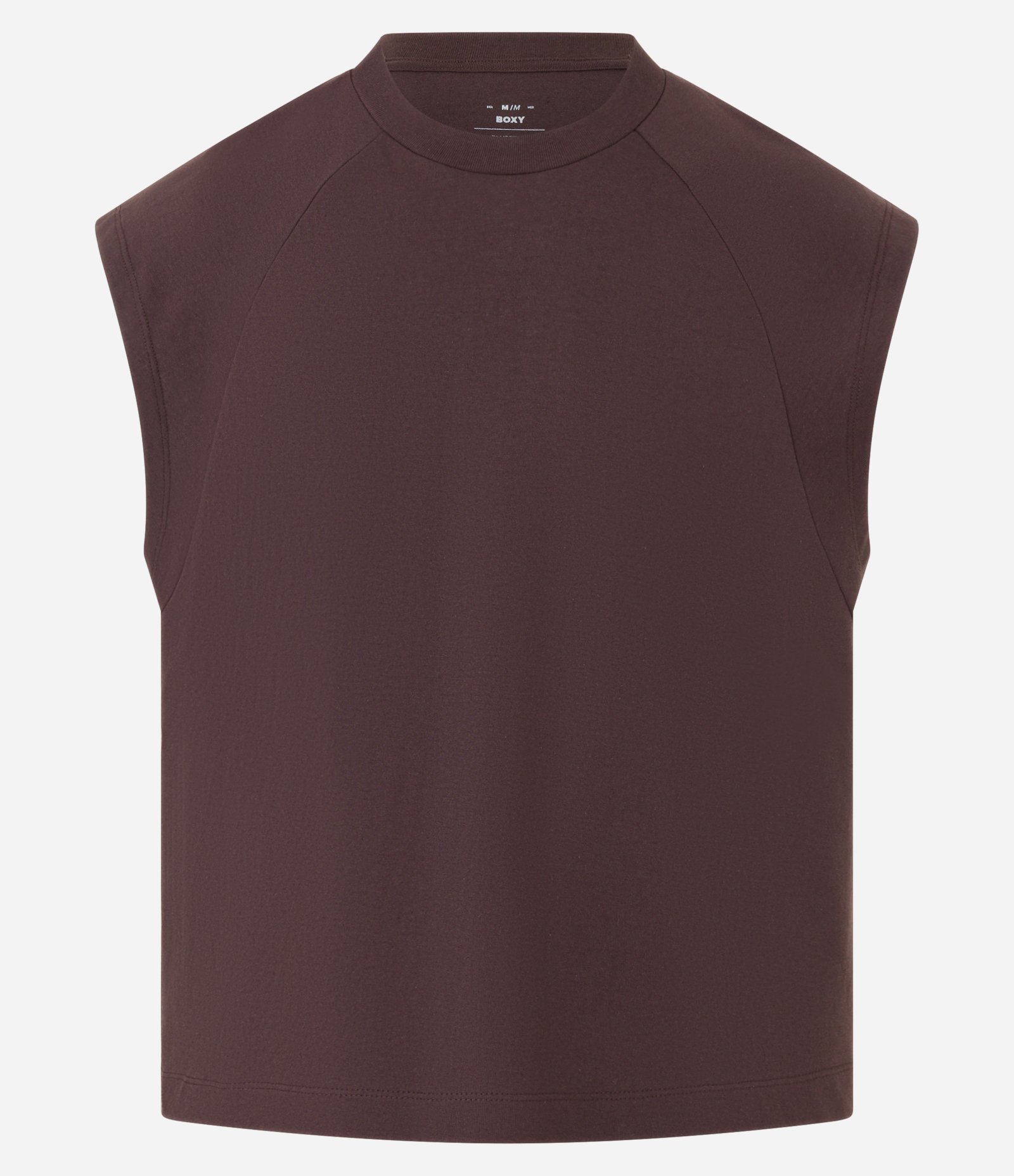 Regata Boxy em Malhão com Gola Raglan Marrom 1