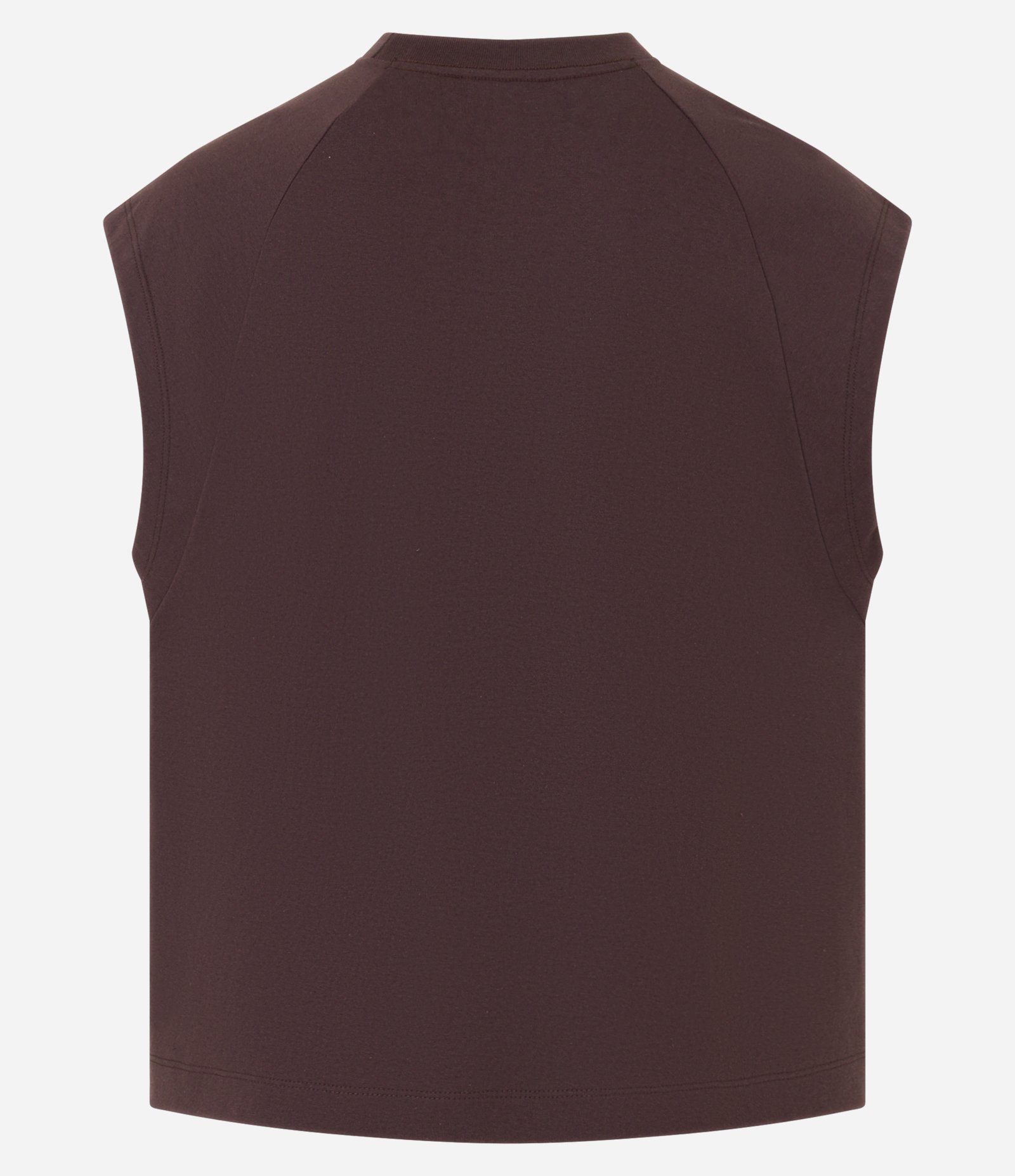 Regata Boxy em Malhão com Gola Raglan Marrom 2